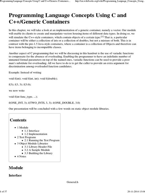 Programming Language Concepts Using C and C++/Generic .